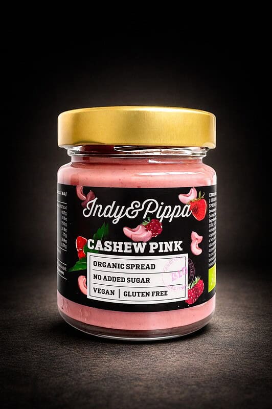 Kremni namaz iz indijskih oreščkov, jagod in malin CASHEW PINK 6